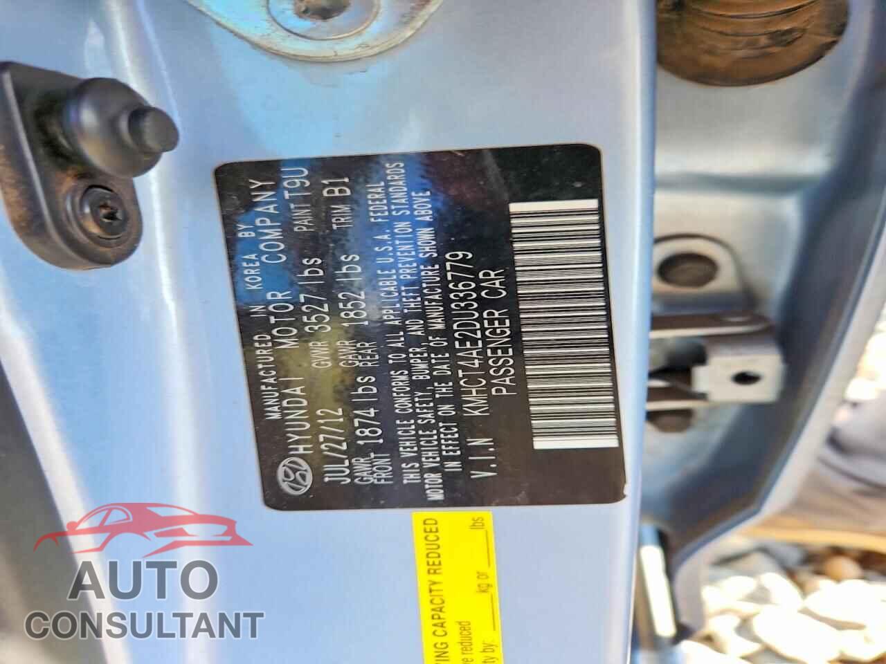 HYUNDAI ACCENT 2013 - KMHCT4AE2DU336779