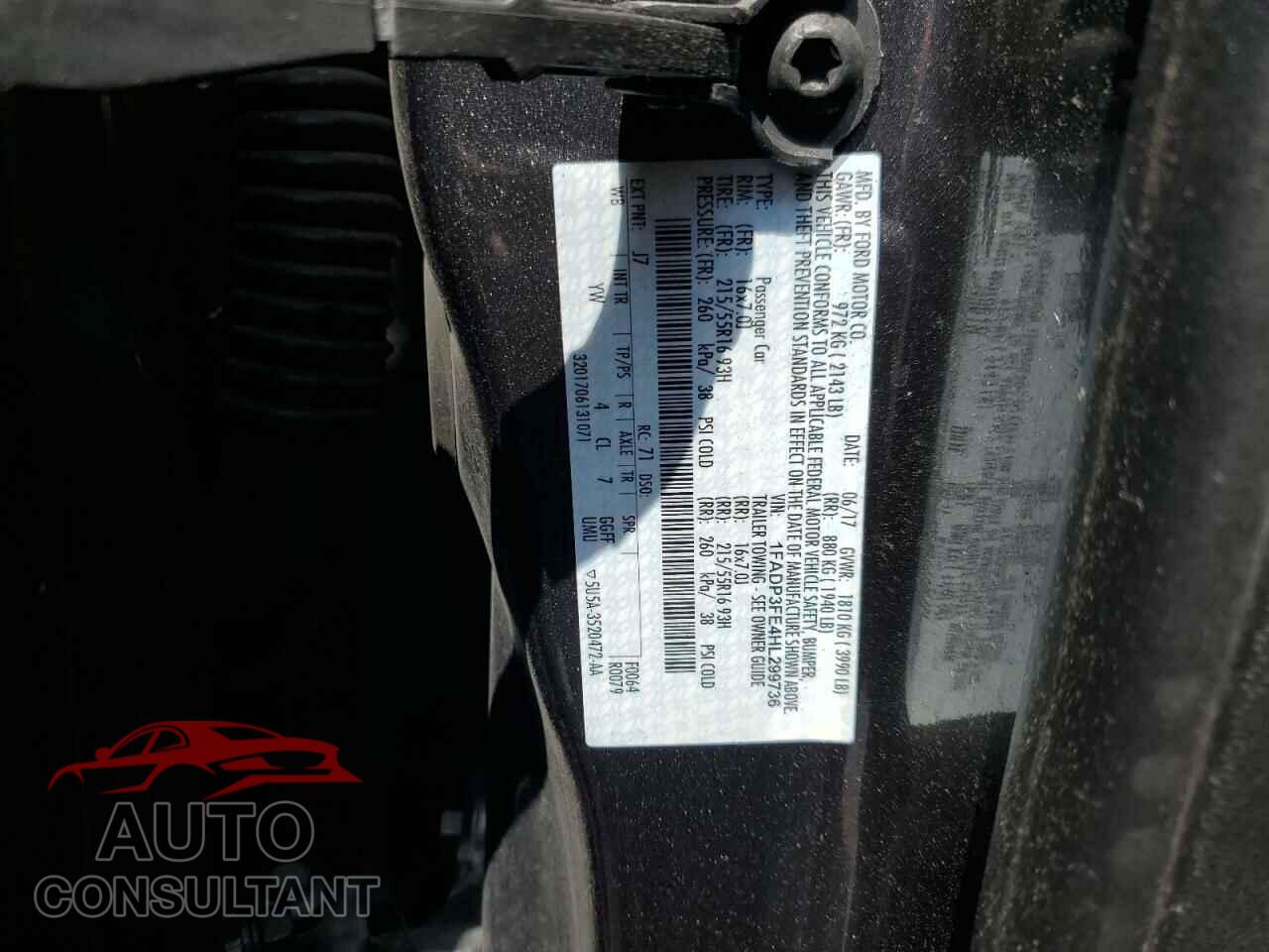 FORD FOCUS 2017 - 1FADP3FE4HL299736