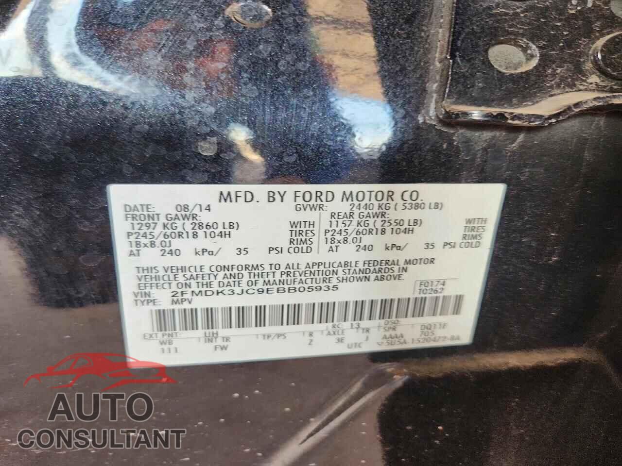 FORD EDGE 2014 - 2FMDK3JC9EBB05935
