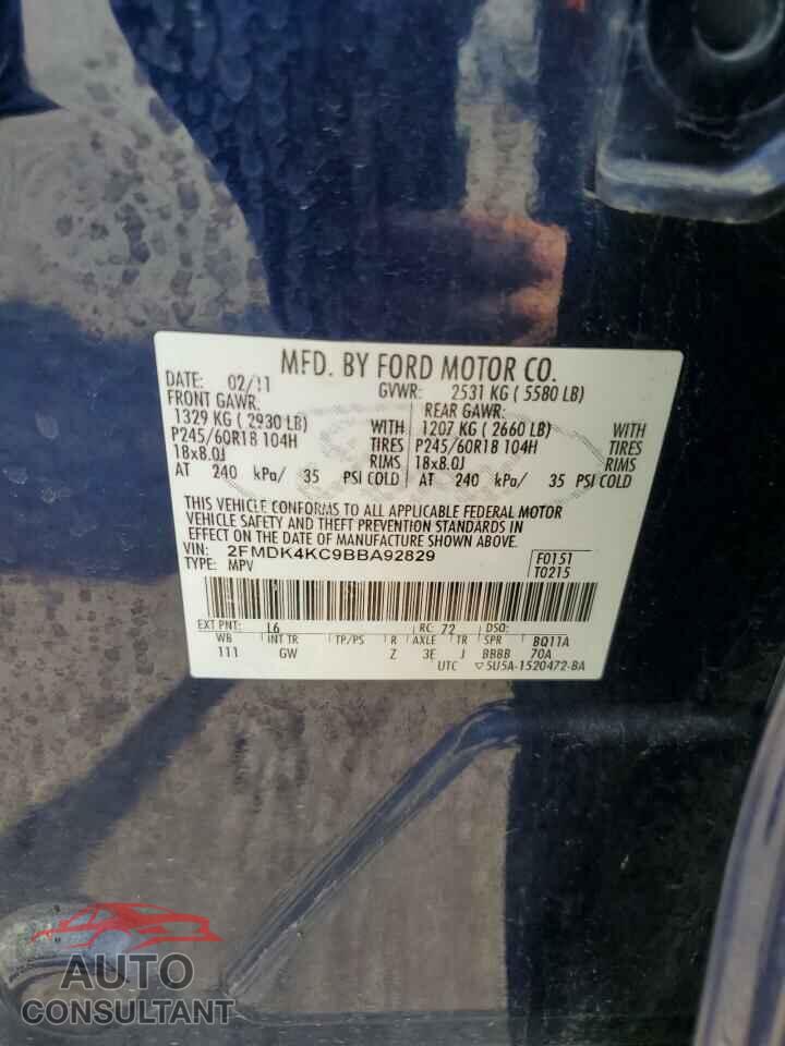 FORD EDGE 2011 - 2FMDK4KC9BBA92829