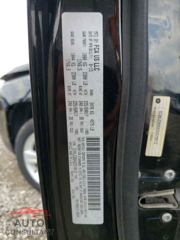 JEEP COMPASS 2016 - 1C4NJDBBXGD510013