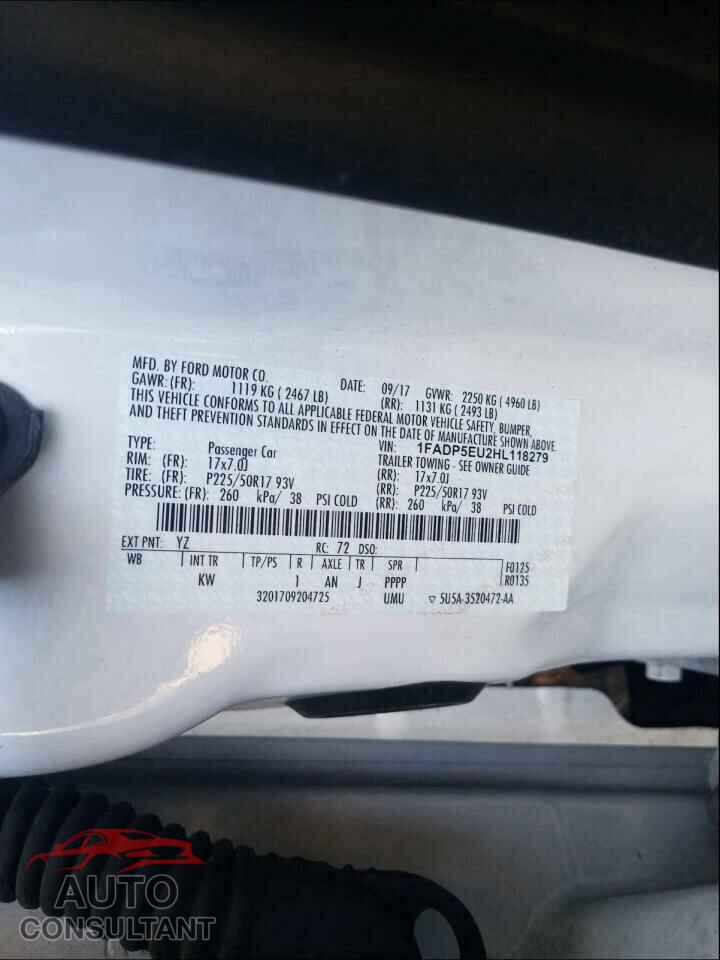 FORD CMAX 2017 - 1FADP5EU2HL118279