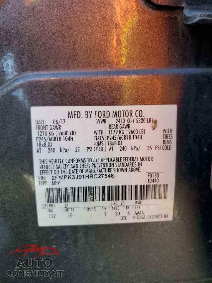 FORD EDGE 2017 - 2FMPK3J91HBC27548