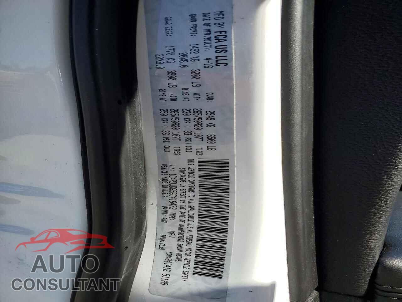 DODGE DURANGO 2016 - 1C4RDJDG5GC416479