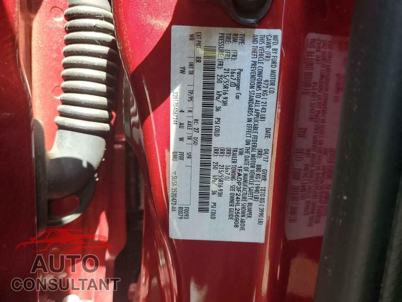 FORD FOCUS 2017 - 1FADP3F24HL256908
