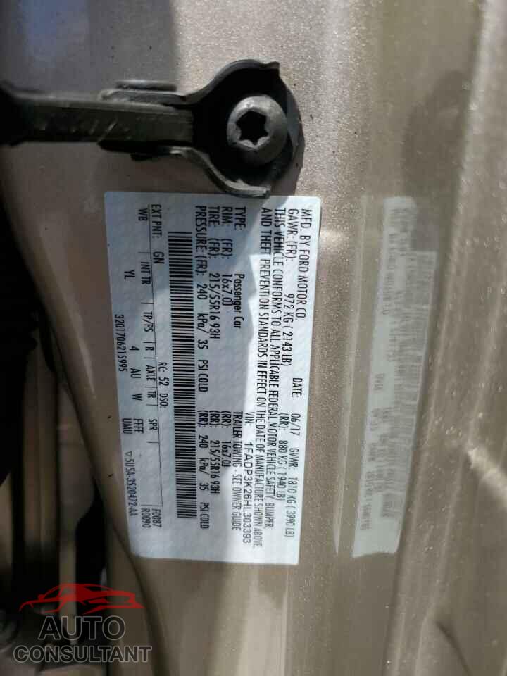 FORD FOCUS 2017 - 1FADP3K26HL303393