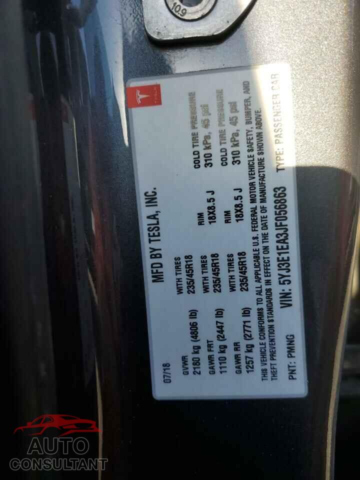 TESLA MODEL 3 2018 - 5YJ3E1EA3JF056863