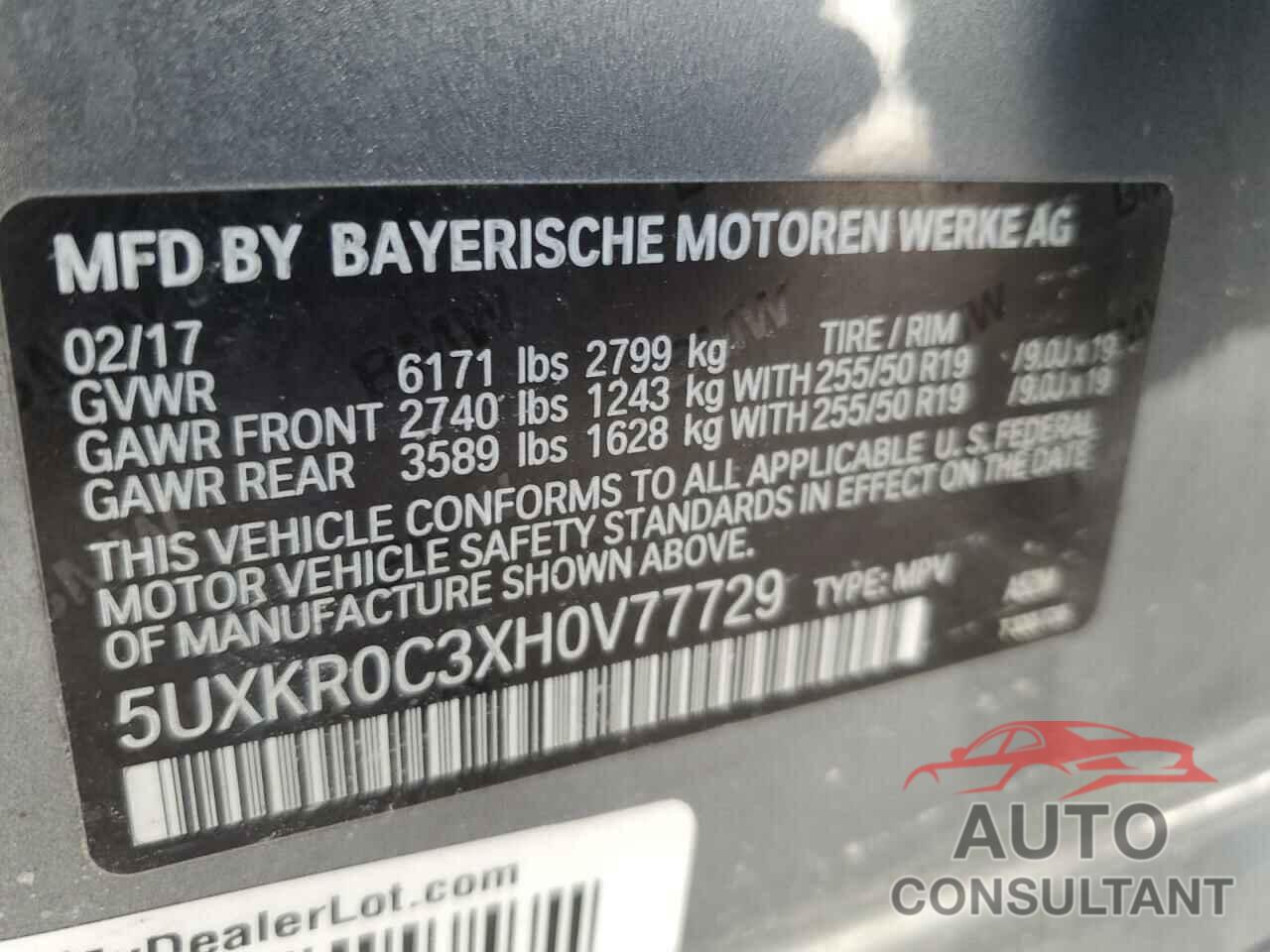 BMW X5 2017 - 5UXKR0C3XH0V77729