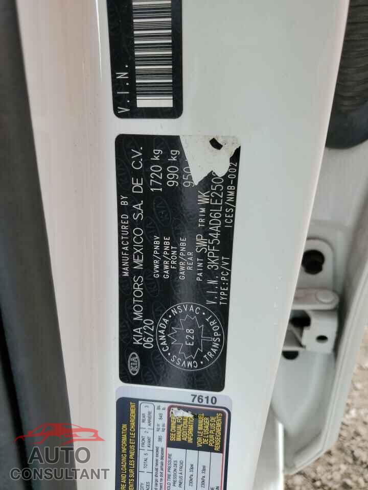 KIA FORTE 2020 - 3KPF54AD6LE250357