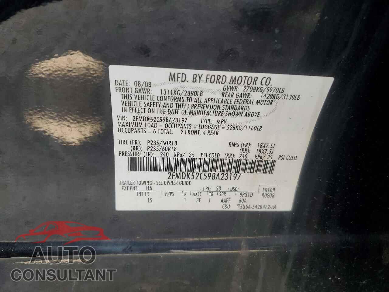 FORD FLEX 2009 - 2FMDK52C59BA23197