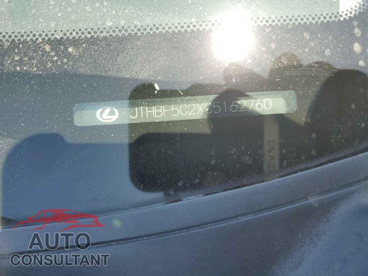 LEXUS IS 2012 - JTHBF5C2XC5162760