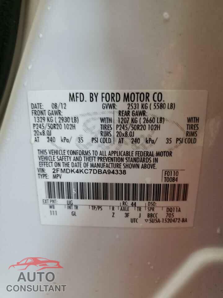 FORD EDGE 2013 - 2FMDK4KC7DBA94338