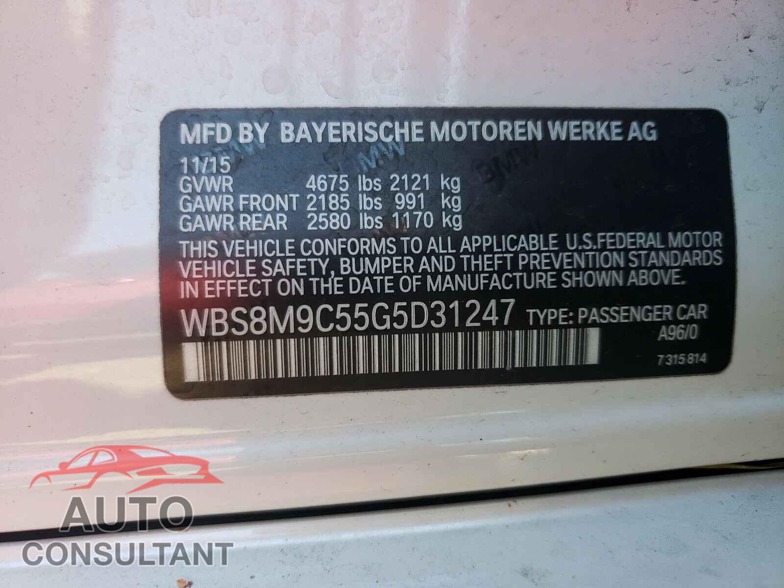 BMW M3 2016 - WBS8M9C55G5D31247