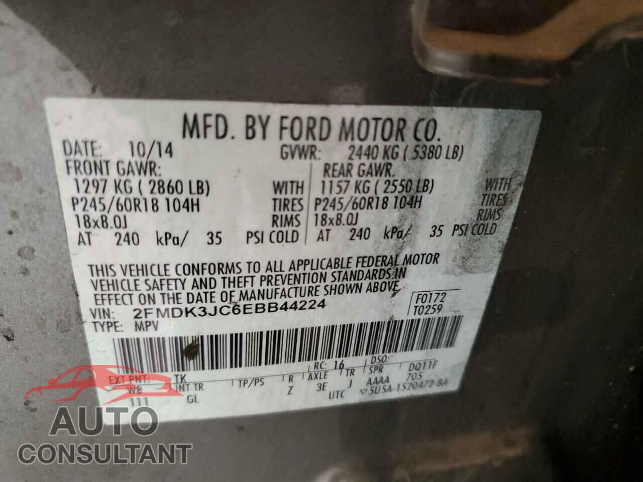 FORD EDGE 2014 - 2FMDK3JC6EBB44224