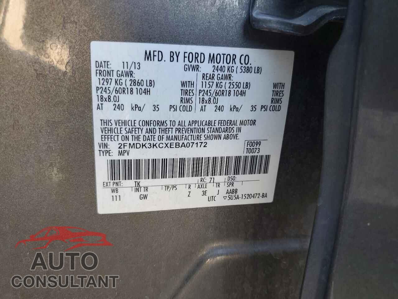 FORD EDGE 2014 - 2FMDK3KCXEBA07172