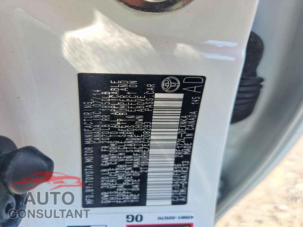 TOYOTA COROLLA 2014 - 2T1BURHE7EC208293