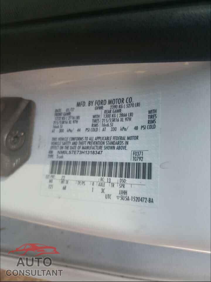 FORD TRANSIT CO 2017 - NM0LS7E73H1318347