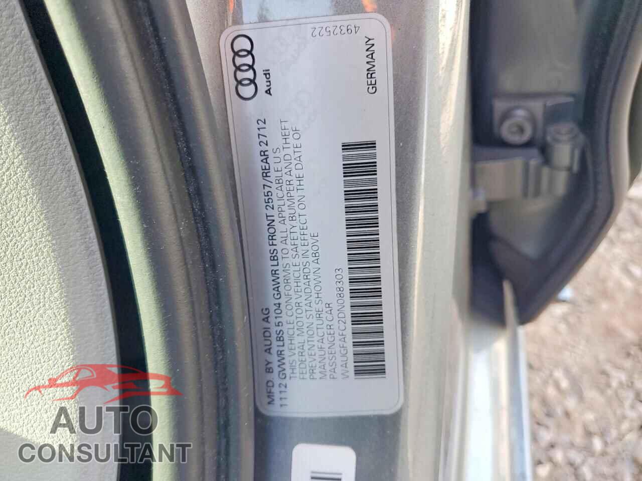 AUDI A6 2013 - WAUGFAFC2DN088303