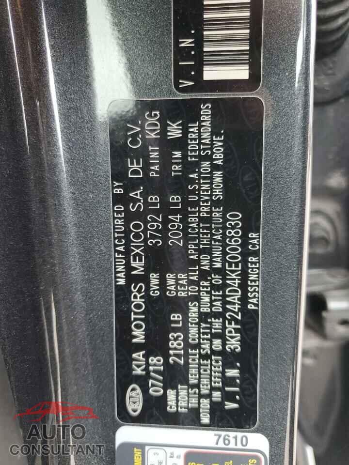 KIA FORTE 2019 - 3KPF24AD4KE006830