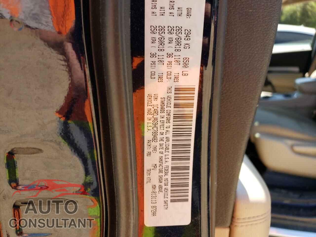 DODGE DURANGO 2017 - 1C4RDJAG9HC789482