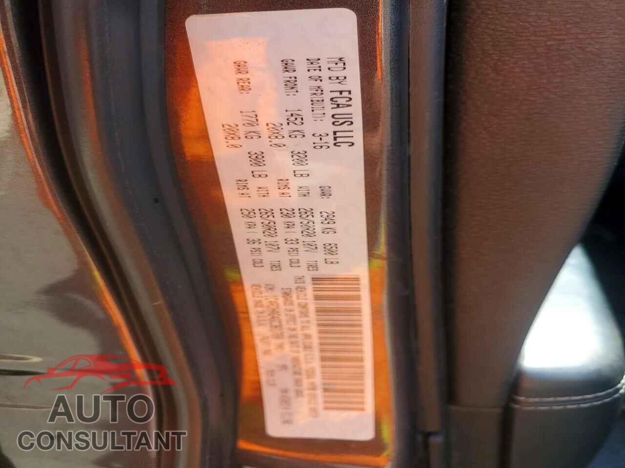 DODGE DURANGO 2016 - 1C4RDHAG4GC361780