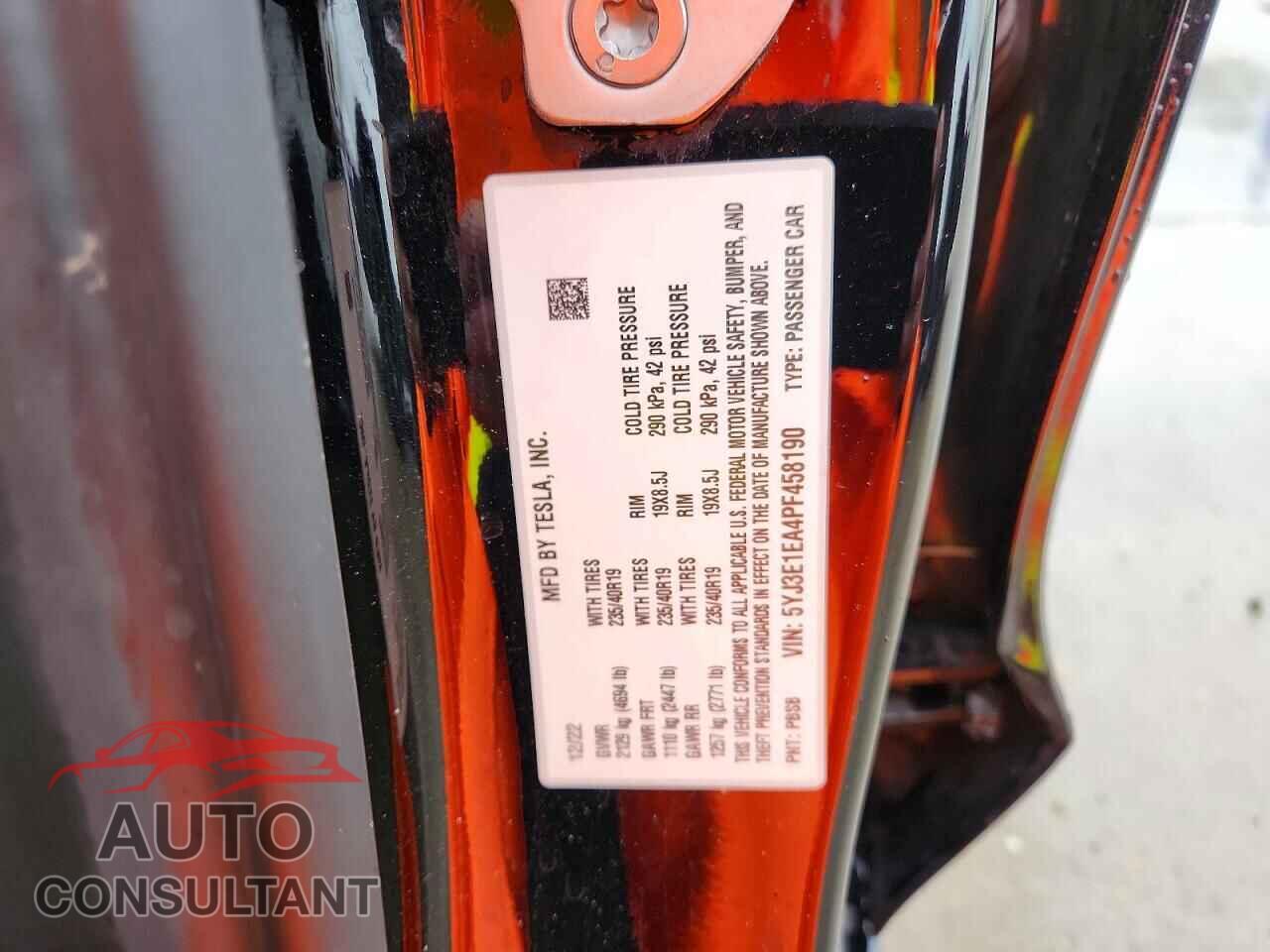 TESLA MODEL 3 2023 - 5YJ3E1EA4PF458190