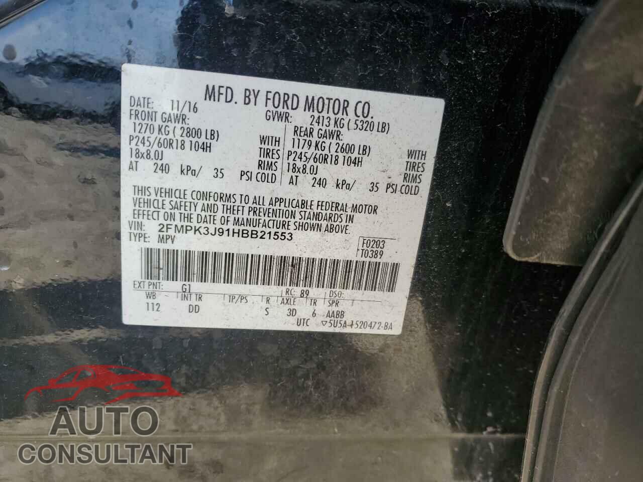 FORD EDGE 2017 - 2FMPK3J91HBB21553