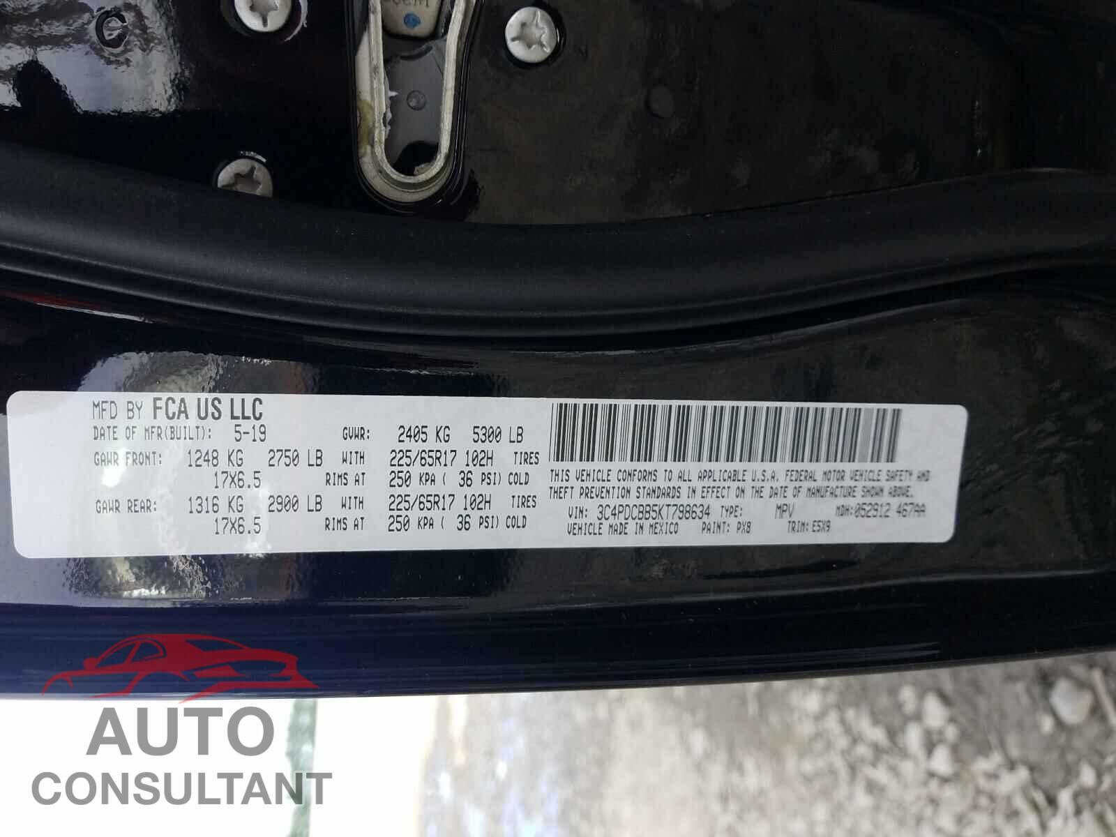 DODGE JOURNEY 2019 - 3C4PDCBB5KT798634
