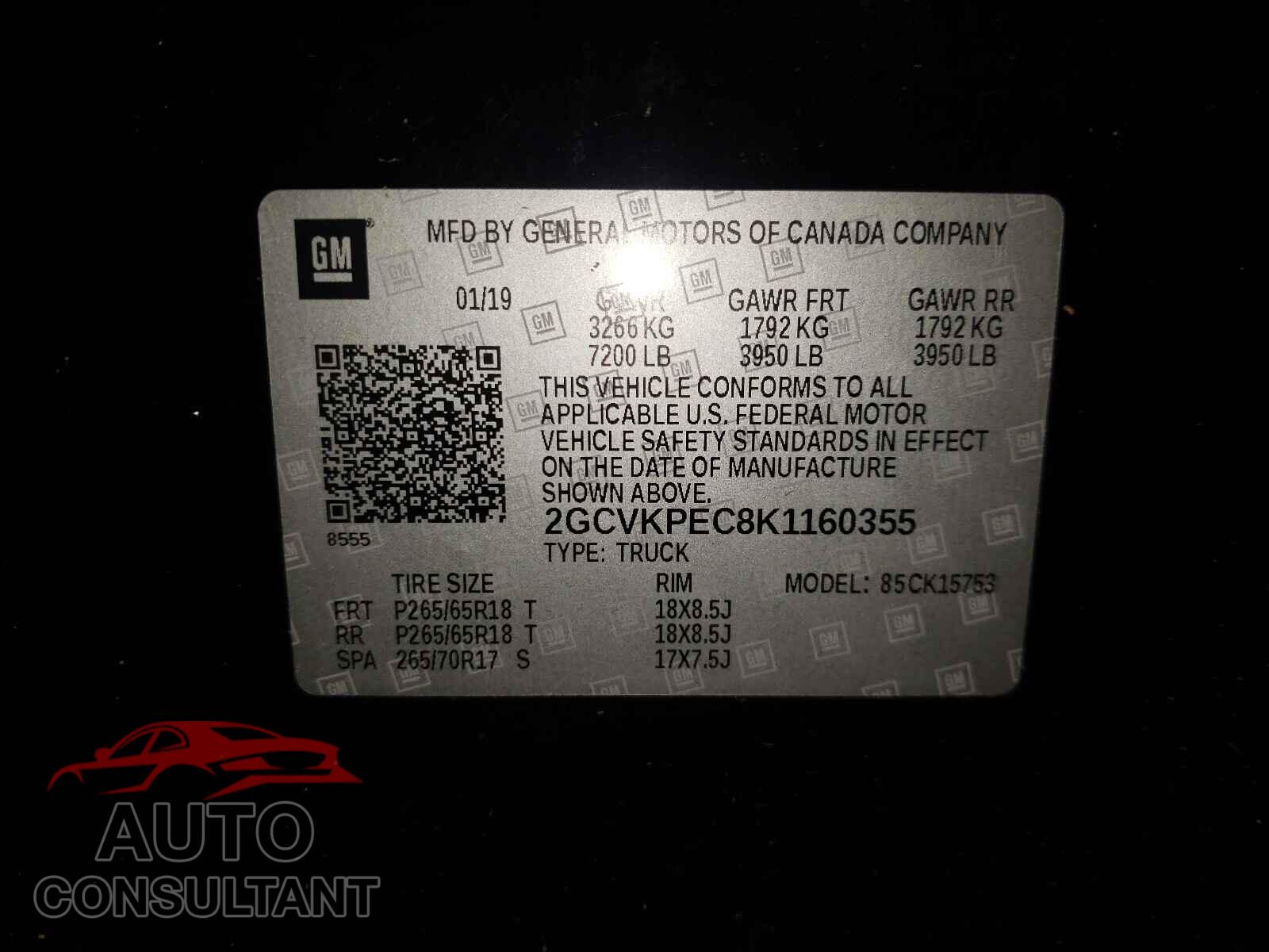 CHEVROLET SILVERADO 2019 - 2GCVKPEC8K1160355