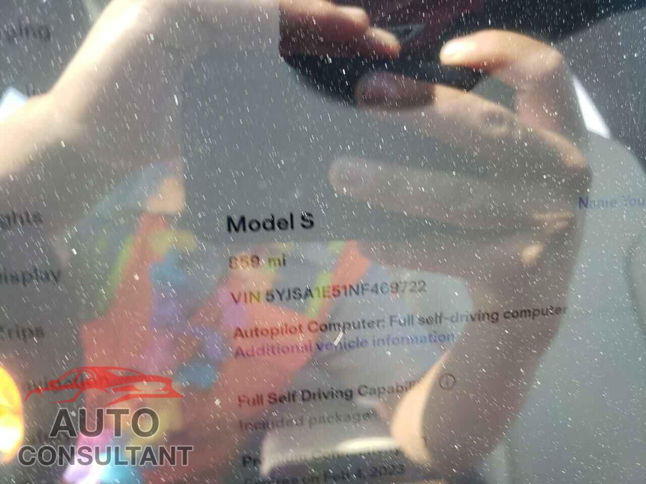 TESLA MODEL S 2022 - 5YJSA1E51NF469722