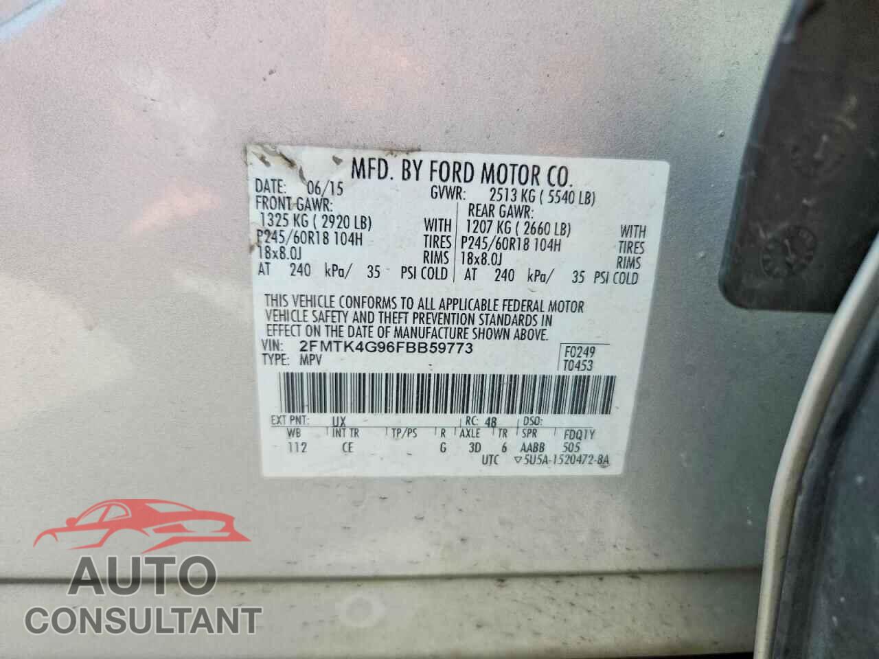FORD EDGE 2015 - 2FMTK4G96FBB59773