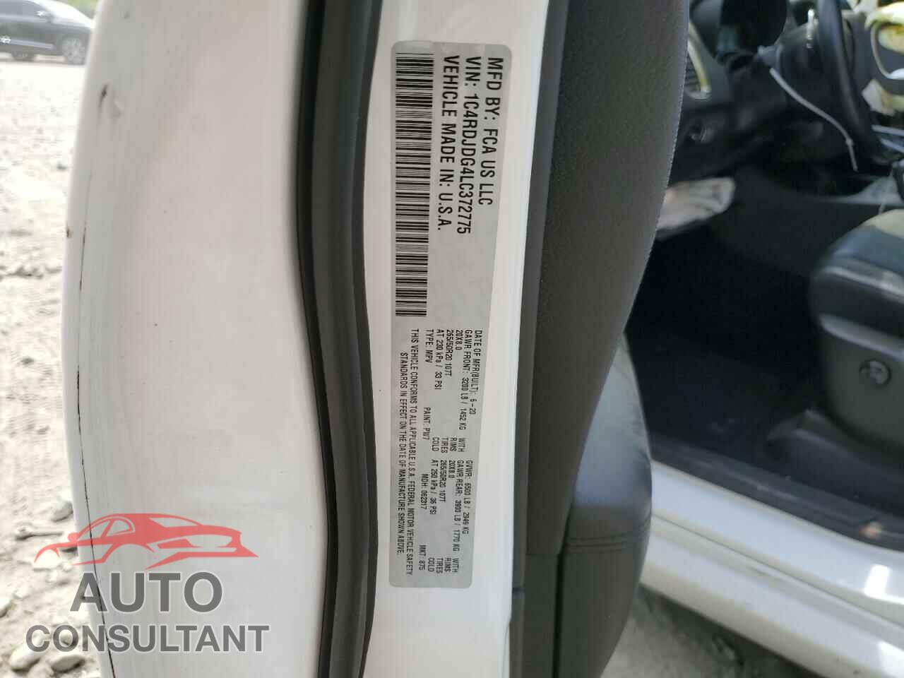 DODGE DURANGO 2020 - 1C4RDJDG4LC372775