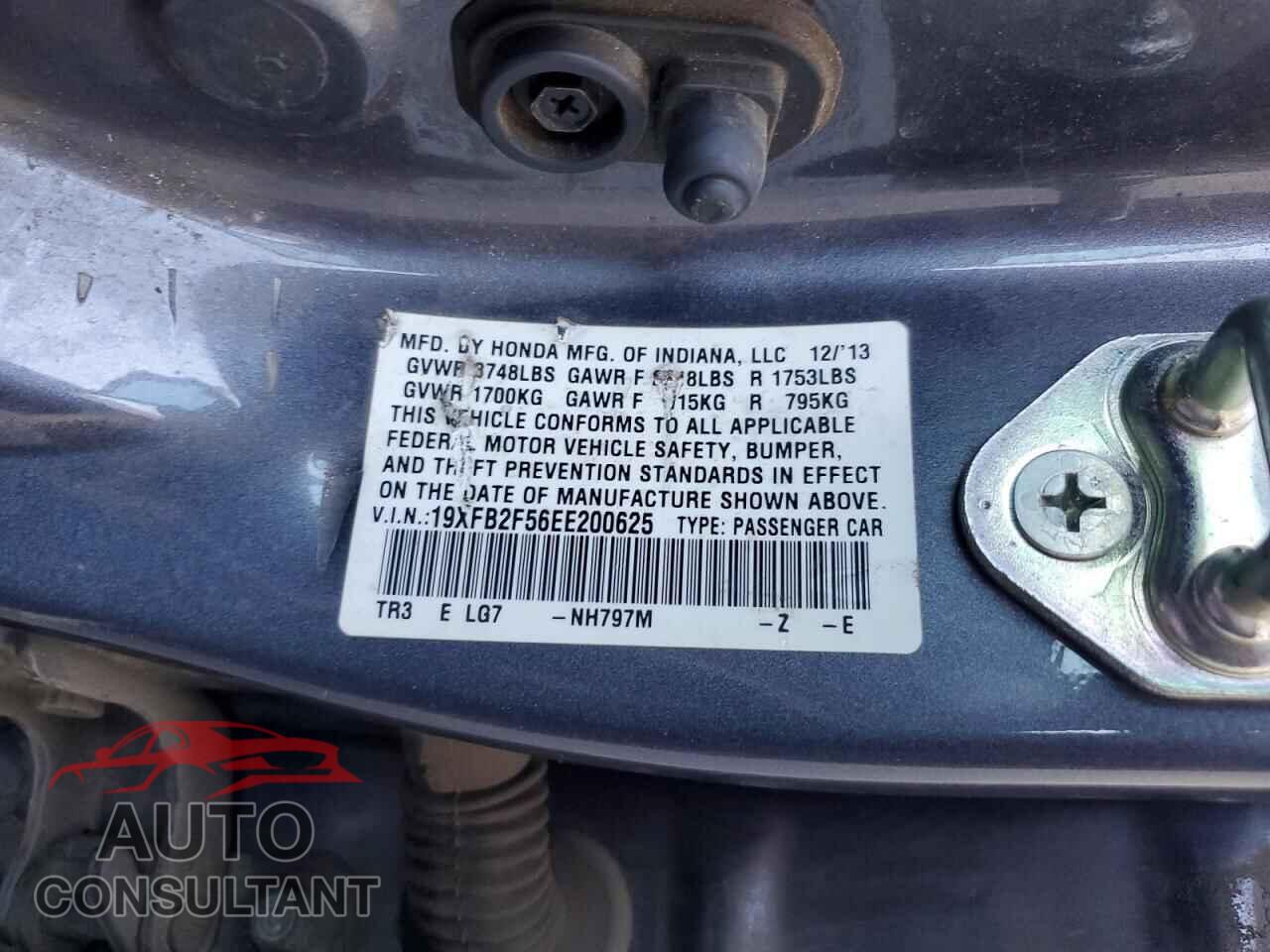 HONDA CIVIC 2014 - 19XFB2F56EE200625