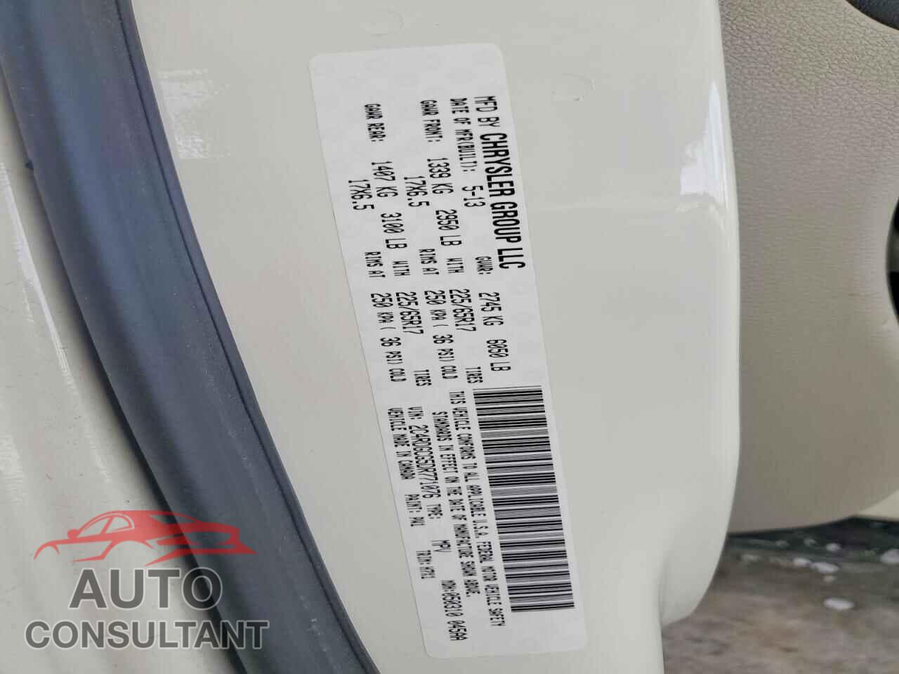 DODGE CARAVAN 2013 - 2C4RDGCG5DR771076