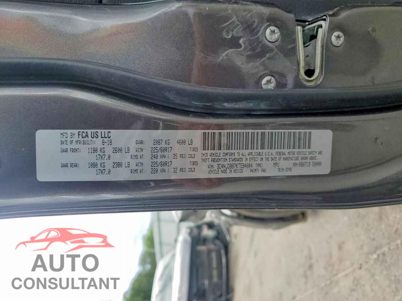 JEEP COMPASS 2019 - 3C4NJDBB7KT594004