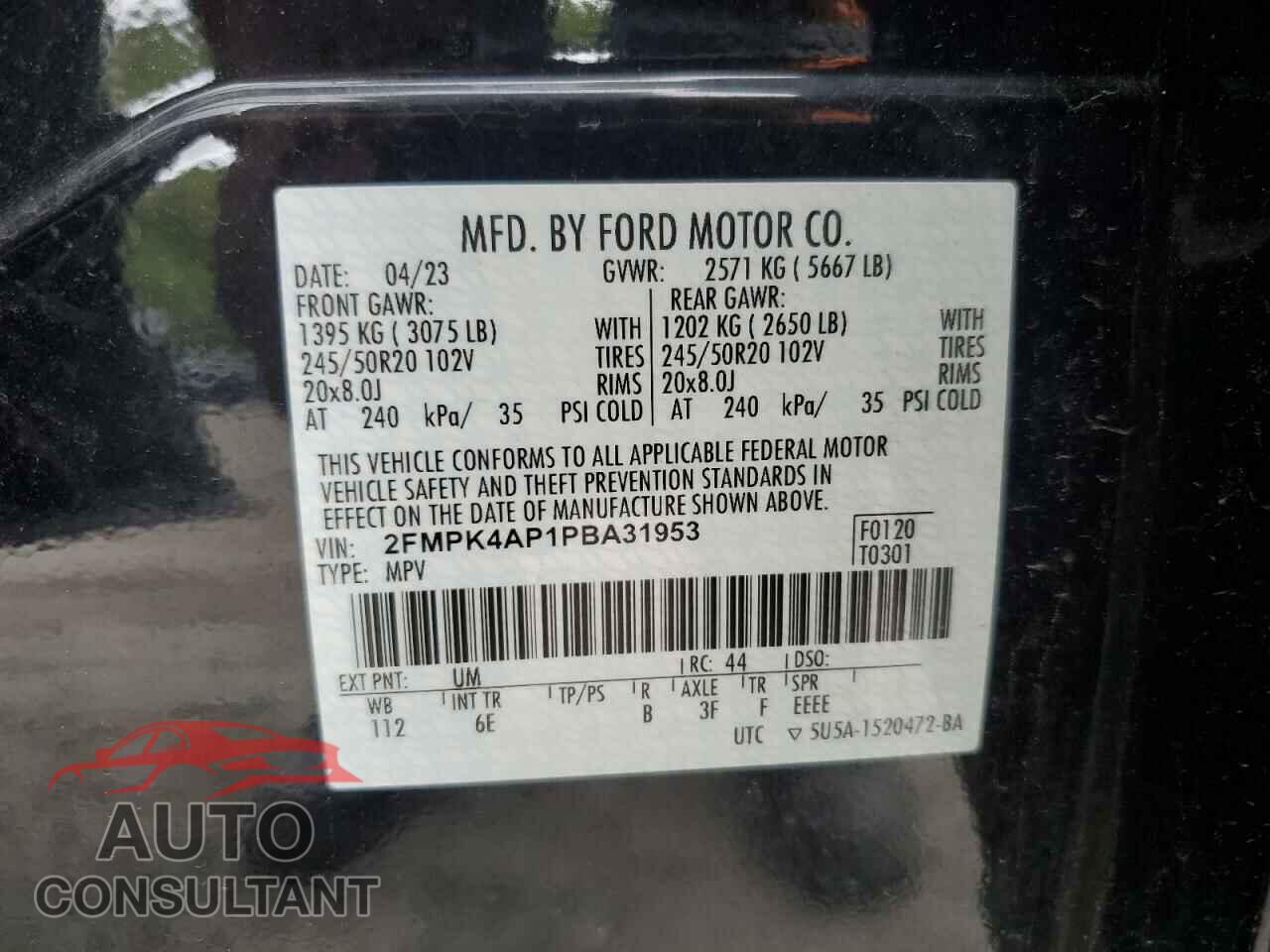 FORD EDGE 2023 - 2FMPK4AP1PBA31953