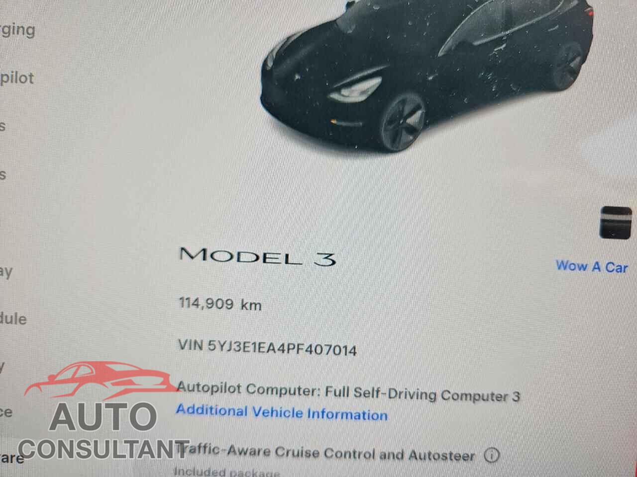 TESLA MODEL 3 2023 - 5YJ3E1EA4PF407014