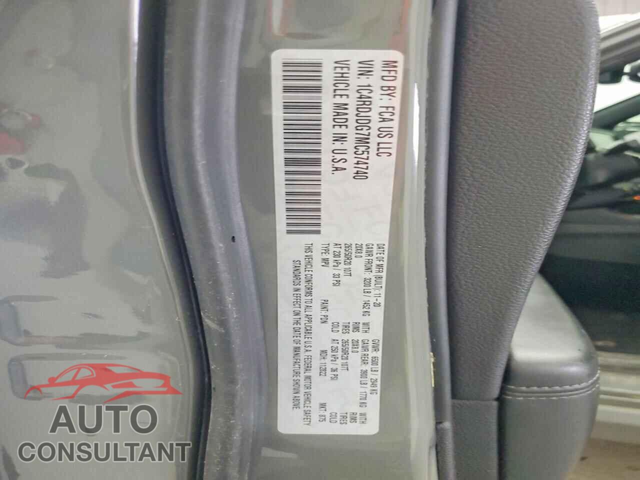 DODGE DURANGO 2021 - 1C4RDJDG7MC574740