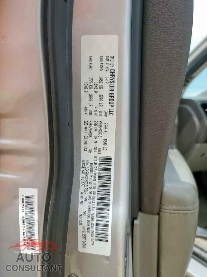 DODGE DURANGO 2012 - 1C4RDHDG8CC217512