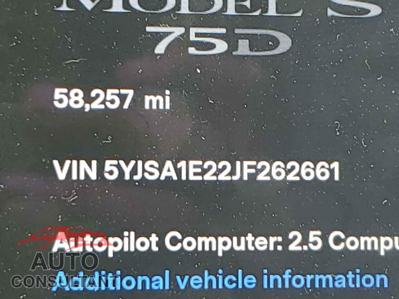 TESLA MODEL S 2018 - 5YJSA1E22JF262661