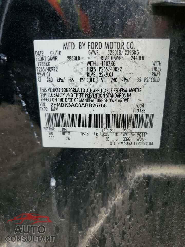FORD EDGE 2010 - 2FMDK3AC8ABB26768