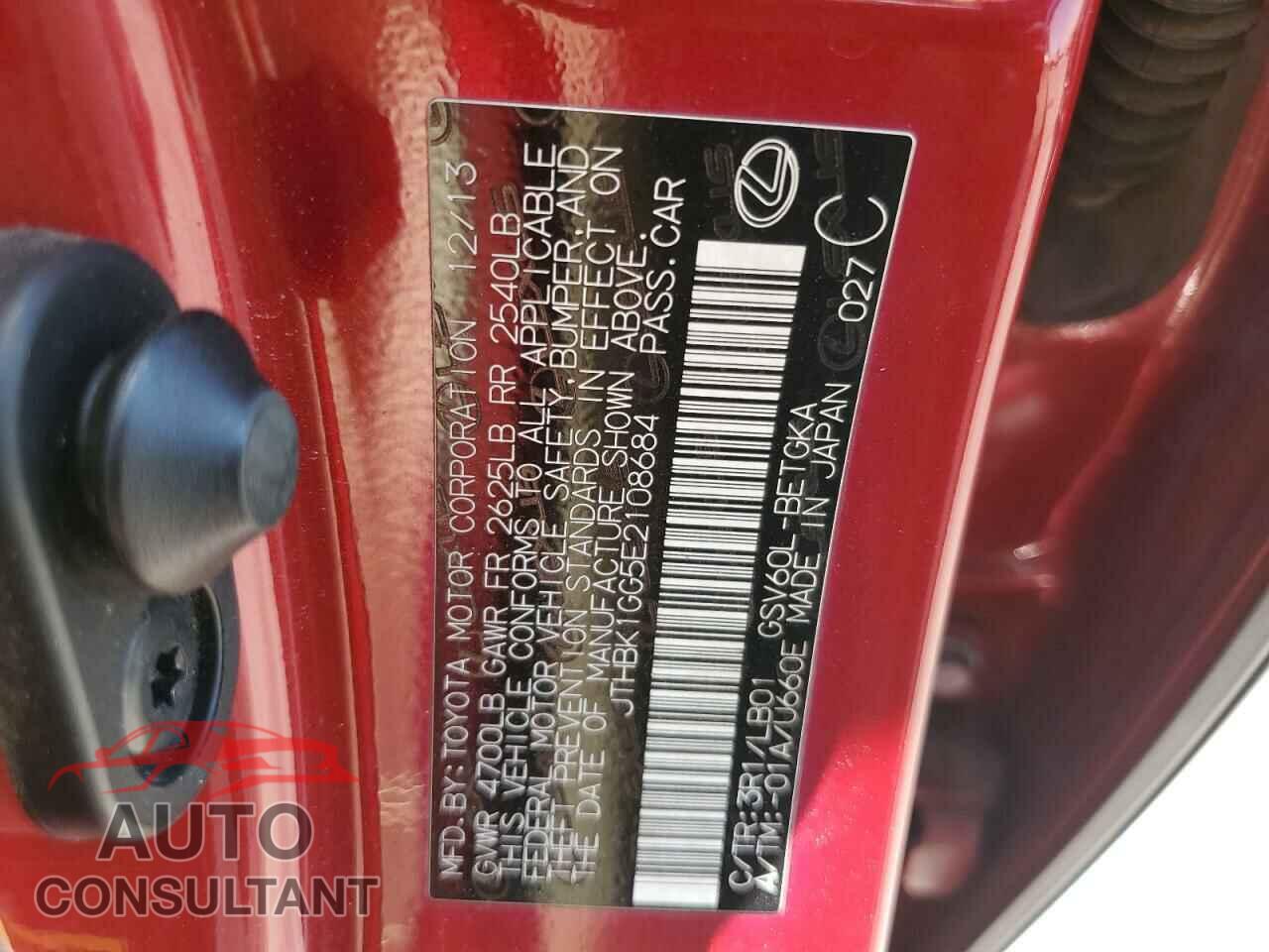 LEXUS ES350 2014 - JTHBK1GG5E2108684