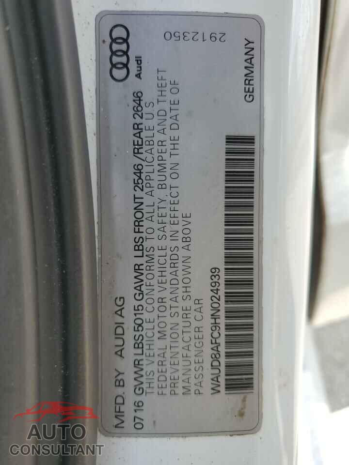 AUDI A6 2017 - WAUD8AFC9HN024939