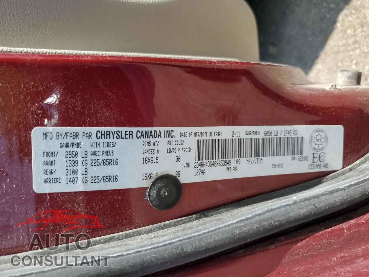 DODGE CARAVAN 2011 - 2D4RN4DG4BR653949
