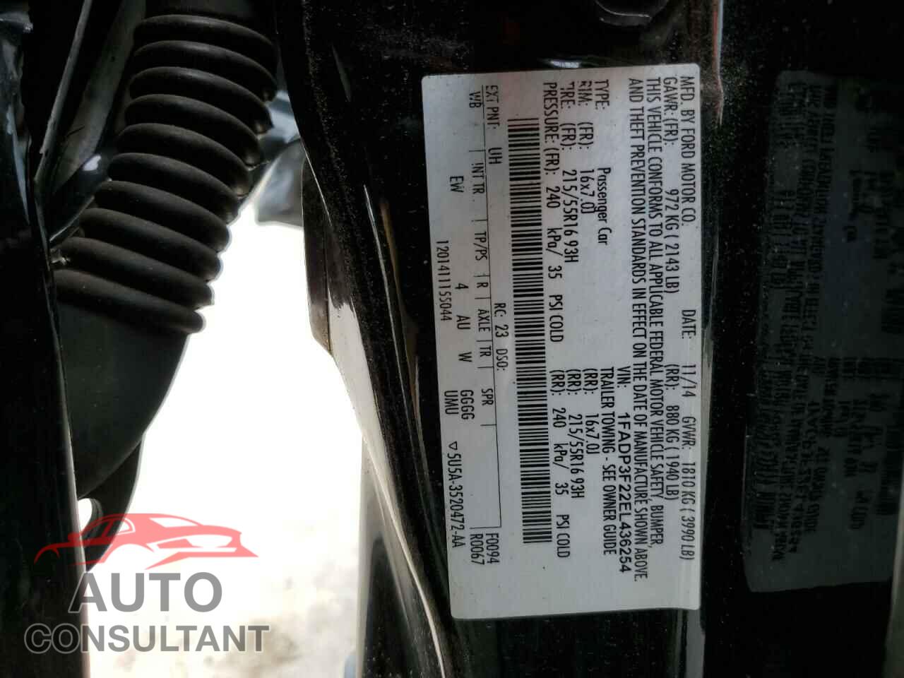 FORD FOCUS 2014 - 1FADP3F22EL436254