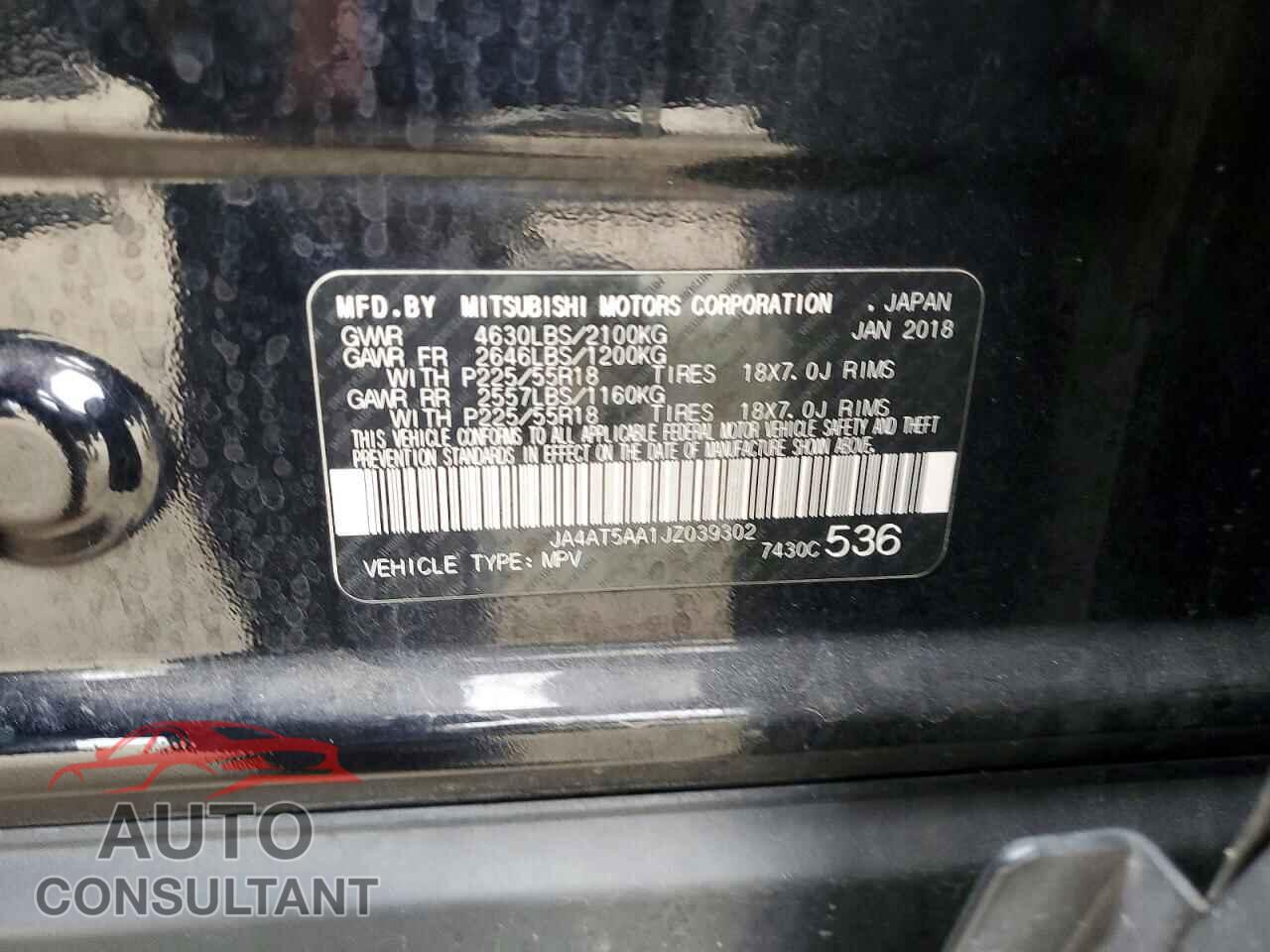 MITSUBISHI ECLIPSE 2018 - JA4AT5AA1JZ039302