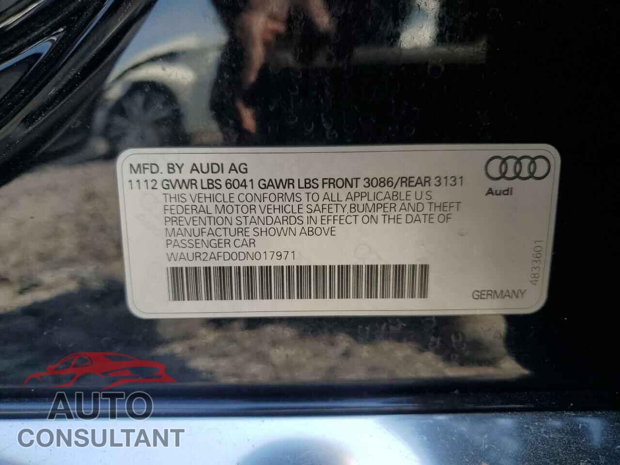 AUDI A8 2013 - WAUR2AFD0DN017971
