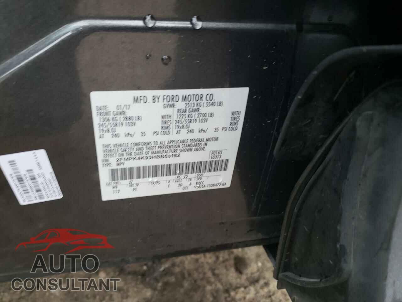 FORD EDGE 2017 - 2FMPK4K93HBB53182