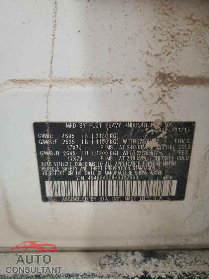 SUBARU OUTBACK 2017 - 4S4BSADC8H3327863