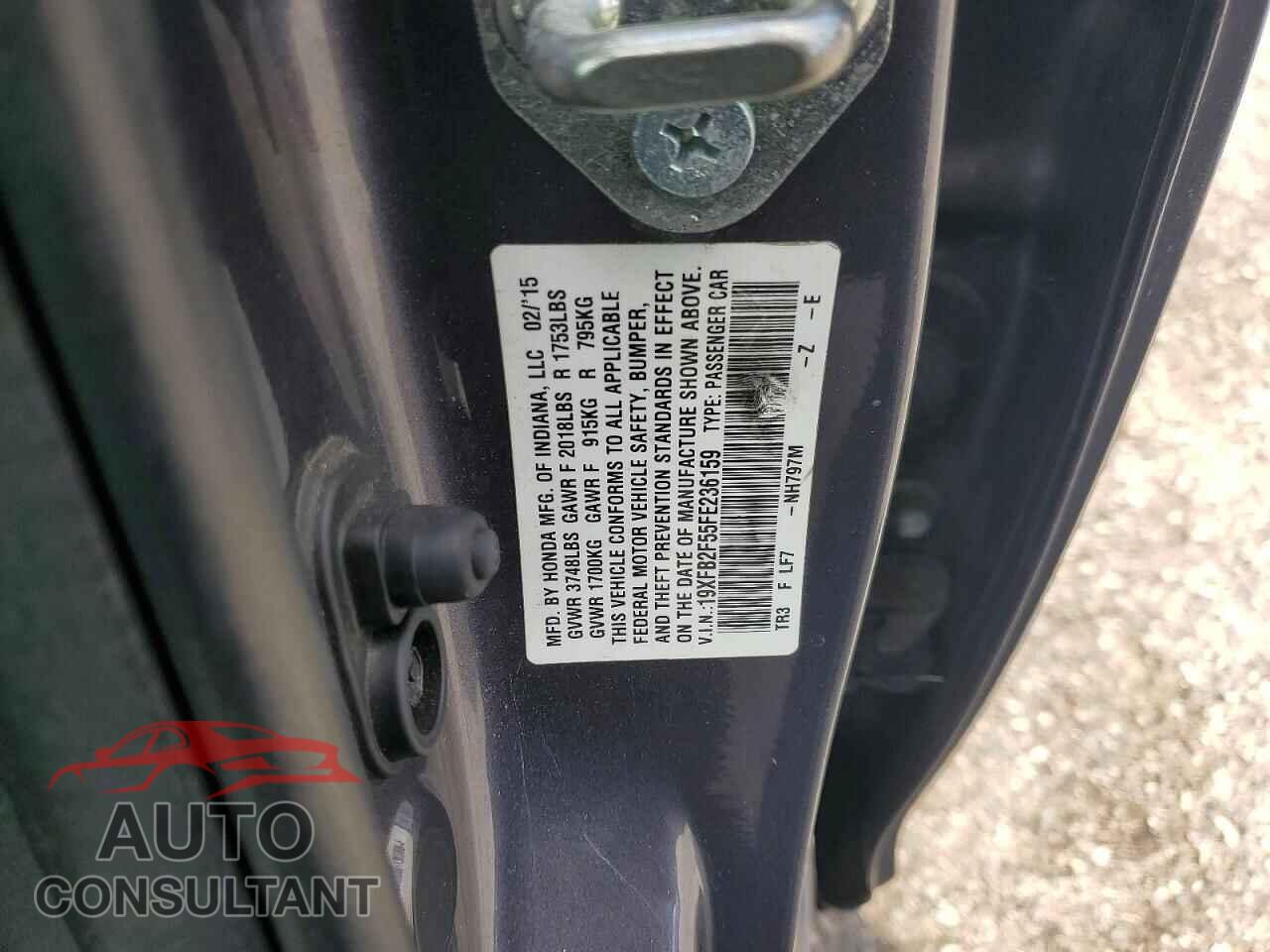 HONDA CIVIC 2015 - 19XFB2F55FE236159